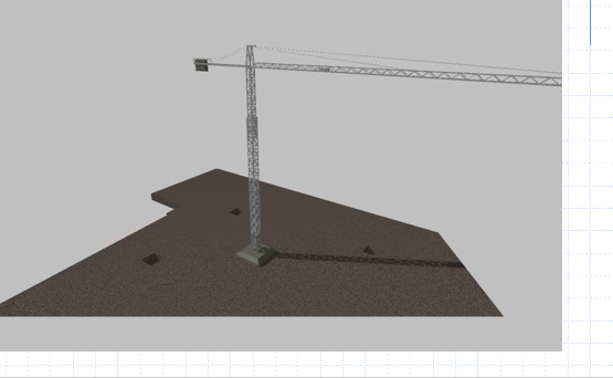 2004 4D construction simulation — site mobilisation and foundations with tower crane